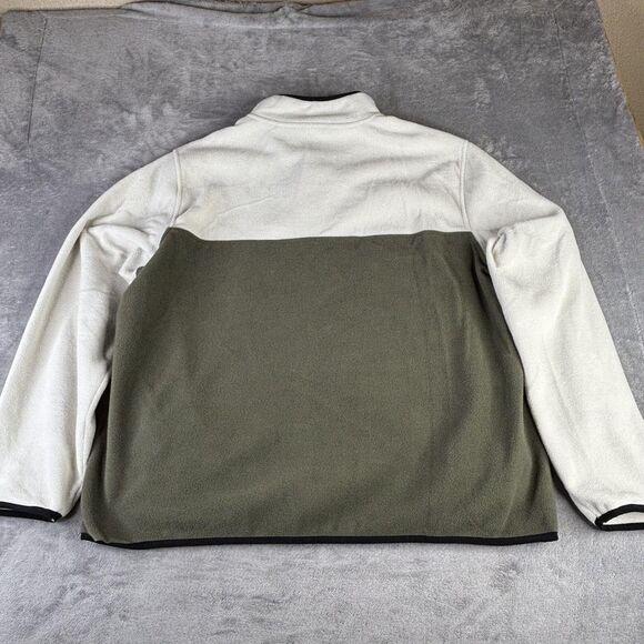Lands' End Pullover Mens 2XL Green White Fleece Quarter Snap Neck Colorblock - Picture 11 of 12